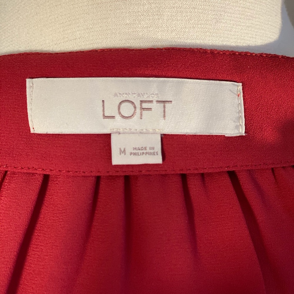 Loft, Size Medium, Dark Red, 100% Polyester - image 3